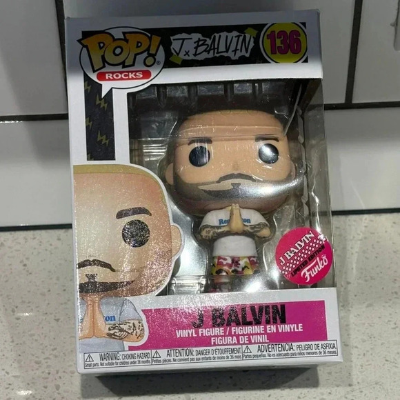 J. Balvin Kids Signed No.136 Funko Pop Vinyl Figure Light Brown Sz 6"x5" - Picture 1 of 8